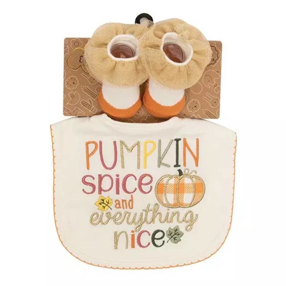 Pumpkin Spice and Everything Nice Bib & Bootie Set